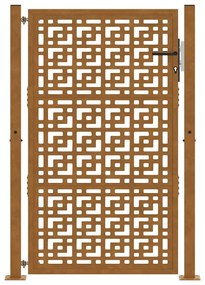 Portão de jardim 105x155 cm design cruzado de aço resistente