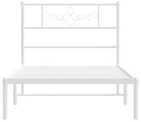 Estrutura de cama com cabeceira 100x190 cm metal branco