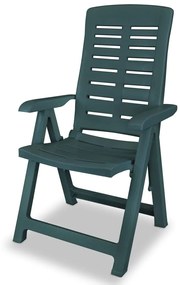 Cadeiras de jardim reclináveis 2 pcs plástico verde