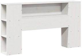 Cama com estante sem colchão 120x190 cm pinho maciço branco