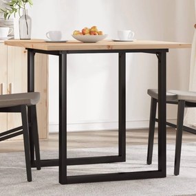 Mesa de jantar estrutura em O 80x80x75,5 cm pinho/aço
