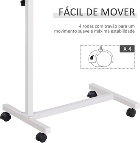 Mesa Auxiliar com Rodas para Sofá e Cama Altura Ajustável e Estrutura de Aço 77x40x76-100 cm Nogueira Escura