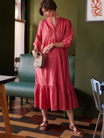 Vestido comprido estilo boémio, com botões, para grávida, da ENVIE DE FRAISE romã