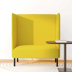 Sofá de Costas Altas Amarelo Claro 109x56x121 cm Tecido