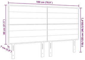 Cabeceira Design Linhas Cinza Escuro 180 cm Tecido