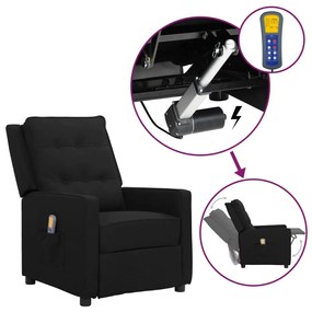 vidaXL Poltrona de massagens elevatória tecido preto