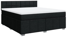 Cama com molas/colchão 180x200 cm tecido preto