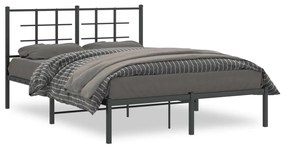 Estrutura de cama com cabeceira 140x190 cm metal preto