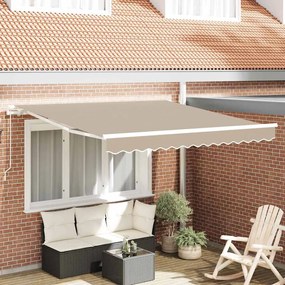 vidaXL Toldo Retrátil Manual Bege 300x250 cm