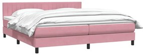 Cama com molas/colchão rosa 180x220 cm veludo