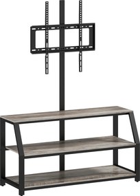 HOMCOM Móvel para TV com suporte para televisores até 183 cm, móvel para TV com 2 prateleiras abertas, 110x43x150cm, cinza | Aosom Portugal