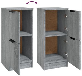 Aparadores 2 pcs 30x30x70 cm madeira processada sonoma cinza