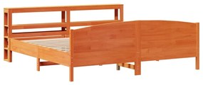 Cama sem colchão 180x200 cm pinho maciço castanho-mel