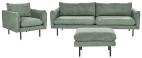 Conjunto de sofás 5 lugares com repousa-pés em tecido verde claro VINTERBRO Beliani