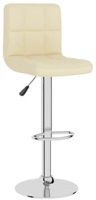 Bancos de bar 2 pcs tecido cor creme