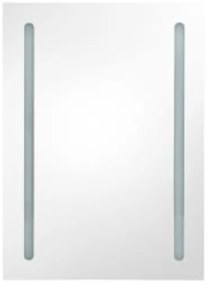 Armário espelhado casa de banho LED 50x13x70 cm branco/carvalho