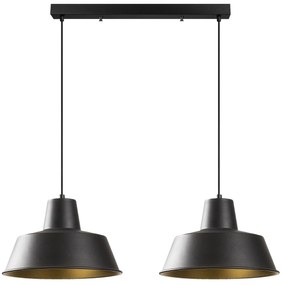 Candeeiro de Teto Saglam – Preto e Dourado – 62 x 30 cm