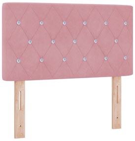 Cama Box Spring vidaXL com Colchão Rosa 80x200 cm Veludo