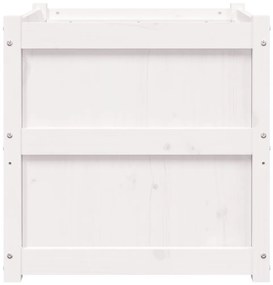 Vasos/floreiras de jardim 2 pcs madeira de pinho maciça branco