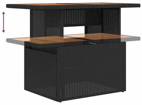 Conjunto de Sofá de Jardim com 9 Peças e Almofadas Pretas em Ratan Sin