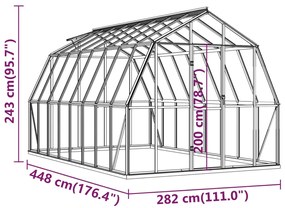 Estufa GreenHouse com Base - 12,63 m² - Estrutura em Aluminio e Aço