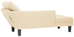 Chaise lounge com almofada tecido corduroy creme