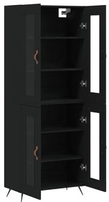 Armário alto 69,5x34x180 cm derivados de madeira preto