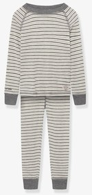 T-shirt e leggings MATBELA para criança MINI A TURE riscas cinzentas