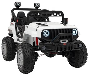 Jipe elétrico para Crianças 12V 4x4 OFF ROAD Speed Rodas de EVA, Assento de couro Branco