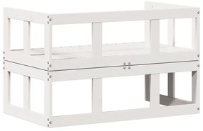 Banco de jardim extensível madeira de pinho maciça branco