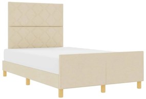 Cama vidaXL Creme 120x200 cm em Tecido