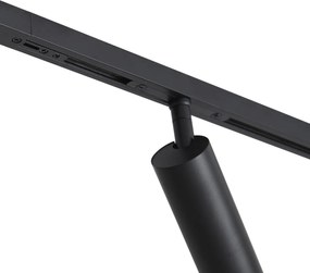 Sistema de calhas moderno preto com 2 focos e 3 candeeiros suspensos monofásicos - Slimline Uzzy Eira