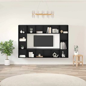 Conjunto de móvel de TV 4 pcs Preto 37 x 37 x 142.5 cm