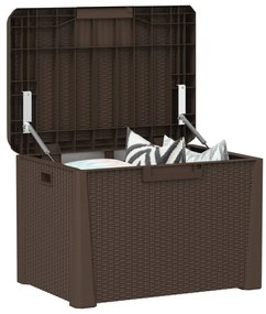 Caixa de arrumação para jardim 125 L PP castanho