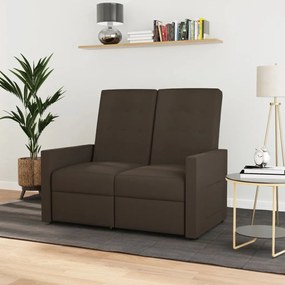 vidaXL Sofá reclinável de 2 lugares tecido castanho