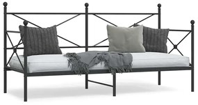 vidaXL Cama de Dia sem Colchão 80x200 cm aço preto