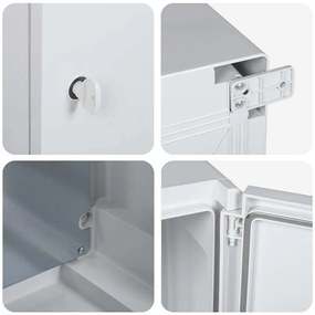 Armário de Controle IP65 à Prova d'Água Cinza 40x20x60 cm Plástico ABS