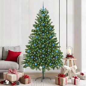 vidaXL Árvore de Natal com 300 LEDs com suporte Verde 210 cm PE