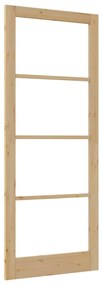 Porta Interior com Vidro "ORKDAL" 93x232x4 cm Madeira Sólida de Pinhei