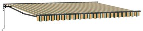 Toldo Retrátil Manual Verde e Amarelo 450x300 cm