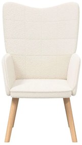Poltrona Relaxante vidaXL em Tecido Semelhante a Lã Creme