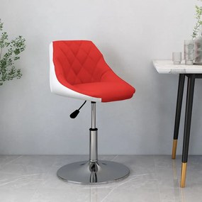 vidaXL Banco de bar couro artificial vermelho e branco