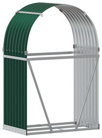 Suporte de lenha 80x45x120 cm aço galvanizado verde