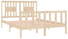 Estrutura de cama dupla 4FT6 135x190 cm madeira maciça