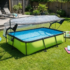 Piscina retangular Lime 300 x 200 x 65 cm com bomba de filtragem e cobertura - verde