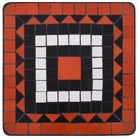 Mesa de apoio em mosaico cerâmica terracota e branco