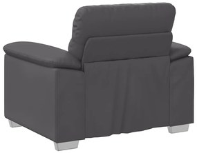 Poltrona 60 cm couro artificial cinzento