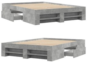 Estrutura de cama 135x190 cm derivados de madeira cinza cimento