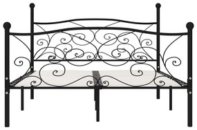 Estrutura de cama com estrado de ripas 160x200 cm metal preto