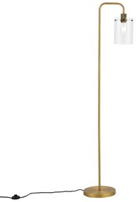 Candeeiro de pé de design bronze com vidro transparente - Domo